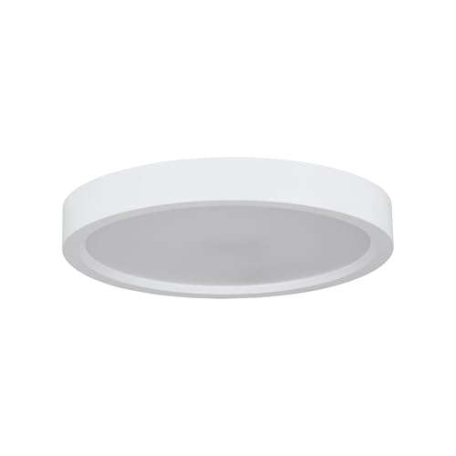 Eglo LED plafonnier Idun-E, lampe de plafond ronde luminaire pour cuisine et bureau, plastique blanc, lumière blanc neutre, Ø 28,5 cm