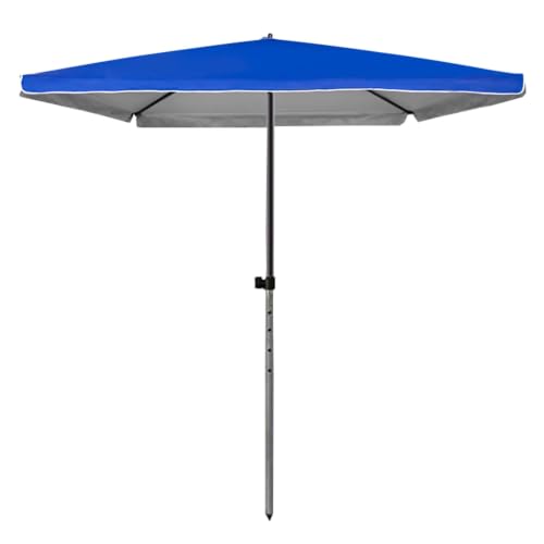 Sombrilla de patio cuadrada azul de 2m con 8 varillas para lluvia y sol 2