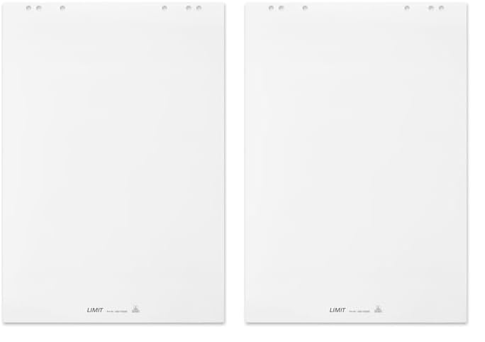 Limit Flipchart-Block, blanko, Block mit 20 Blatt, 80 g/qm Papier, 6 fach Lochung (Packung mit 2)