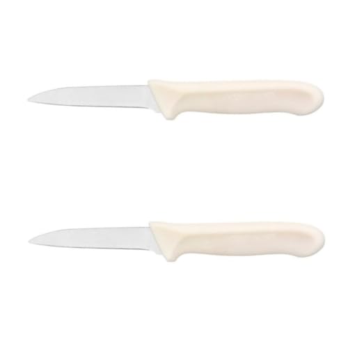 TrueCraftware- 3-1/4” Blade Paring Knife German Steel White Color Handle Set of 2- Small Fruit Knifes Razor Sharp Pairing Knives Kitchen Knives for Fruits Vegetables Home Kitchen Restaurants