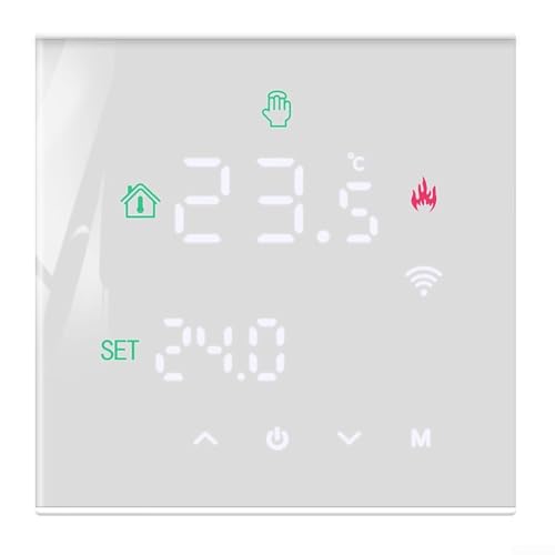 JGmotorfi Termostato programable habilitado para calefacción de suelo con WiFi, a través de la protección de apagado de la aplicación móvil, rango de temperatura 5-35 ° C