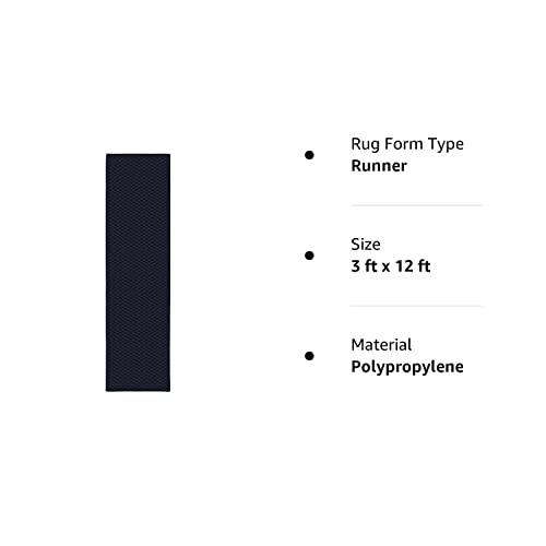 Garland Rug Medallion Oversized Rug Runner, 3' X 12', Navy #TOP4