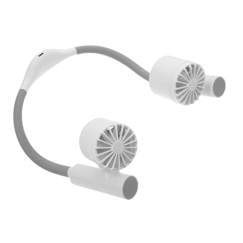 TOPBATHY Ventilador de Cuello Recargable con Batería Diseño Dual Turbina Silencioso y Portátil para Oficina Hogar y Actividades Mini Ventilador Compacto