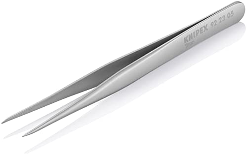 KNIPEX - 92 23 05 Tools - Precision Tweezers, Titanium, Anti-Magnetic, Acid-Proof, Stainless (922305), Silver, 4.75" - Image 3