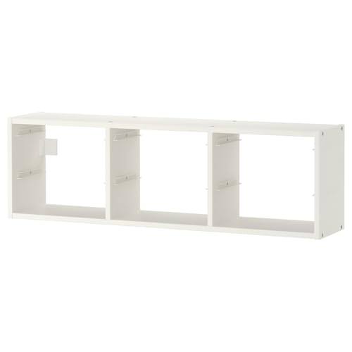 Image of TROFAST Wall Storage Unit, 99x30 cm, White, with Guide Rails for Storage Boxes, Wall Mounted Floating Display Unit for Expidited Storage Bins Drona Storage Boxes