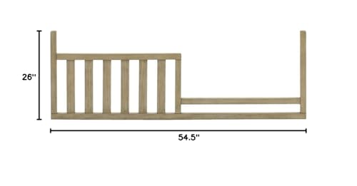 Image of Toddler Bed Safety Guard Rail for Kingsley & Centennial Convertible Cribs - Solid Wood Rail for Convertible Crib to Toddler Bed Conversion - Safety Bed Rail for Children (Driftwood)