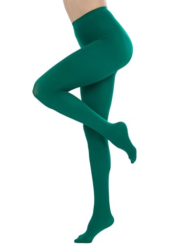 Image of HeyUU Women's 80D Ultra Soft Opaque Tights, High Waist Solid Color Footed Pantyhose with 29 Colors
