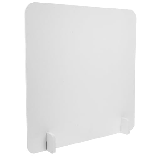 HOMSFOU Mampara Divisoria de Escritorio de PVC 40 CM X 40 CM Bordes Redondeados para Restaurantes y Espacios Compartidos