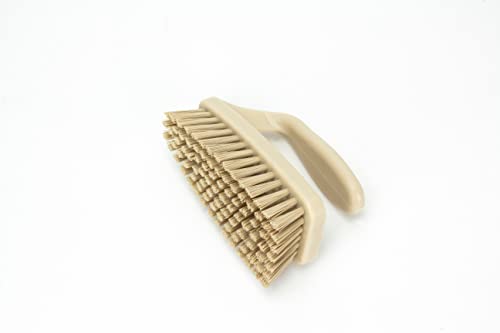 Image of SPARTA Scrub Brush with Iron Shaped Handle and Stiff Bristles, Heavy Duty Scrubber Brush for Kitchen, Bathroom, Shower, Tile, Sink, Carpet and Bakepans, Polypropylene, 6 Inches, Tan