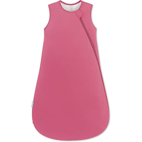 PurComfy Quilted Supersoft Sleep Sack, 2.5 TOG Premium Bamboo Viscose Warm Baby Sleeping Bag, Thick Babies Wearable Blanket Berry 0-3 Months