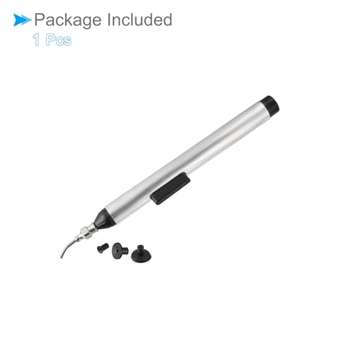 Image of Vacuum Suction Pen, 150mm Length, IC Pickup Manual Tool with 3 Suction Pads - (Applications: for Small Electronic Components)