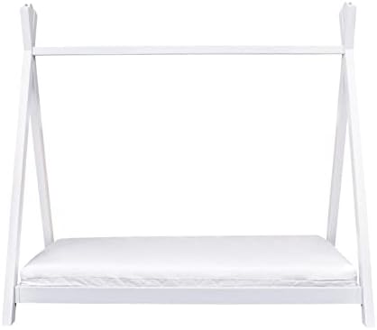 Price Right Home Wooden Teepee Toddler Bed White Plus Fibre Mattress - Children
