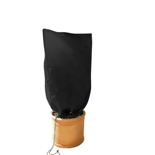 Protection hivernale pour plantes, housse de protection hivernale, housse de protection contre le gel pour plantes, housse de protection des plantes, pour palmiers et plantes de balcon, noir, 60 x 80