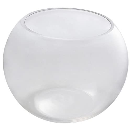 Warmhm Aquarium en Verre Gravier pour Aquariums Bocal à Poisson Rond Decoration Aquarium Vase hydroponique en Verre Petits Bols à Poisson bocaux à Poisson en Un Transparent