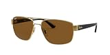 Ray-Ban (レイバン) サングラス RB3663 SHINY GOLD WITH POLAR BROWN LENS (シャイニーゴールド/ブラウン)