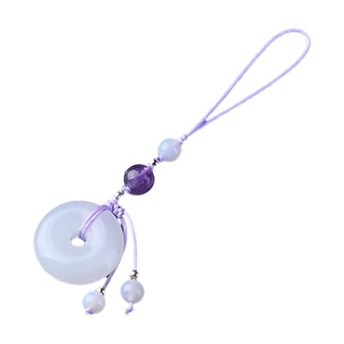 JSGHGDF Vintage White Jade Buckle Pendant Phone Strap Chain Accessory Chinese Style Keychain Charm Unique Gift for Women Girls