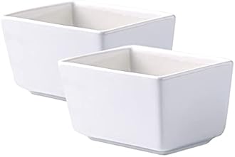 Sizikato 2pcs Pure White Porcelain Sugar Packet Holder Tea Bag Bowl, 5 Oz