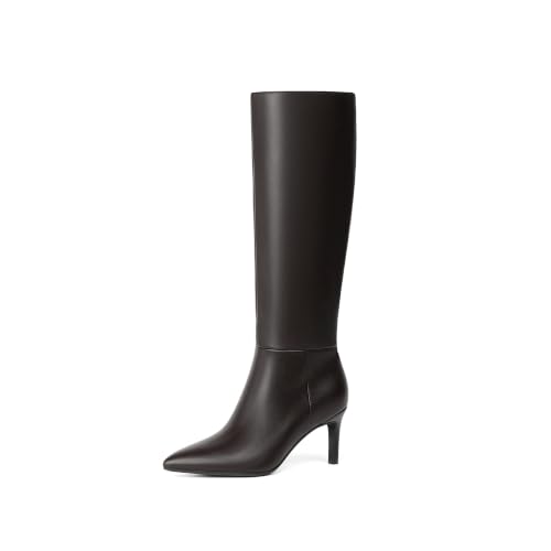 Image of Easyfox Knee High Boots Women Pointed Toe Stiletto Heel Tall Boots
