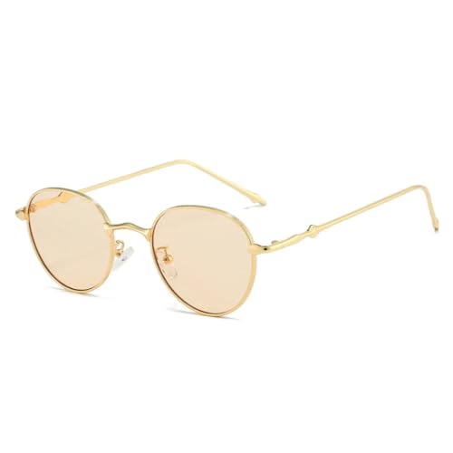 Lunettes de soleil rondes en métal rétro pour homme avec verres de petite taille UV400