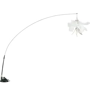 Eastlion Jouets à Plumes pour Chats avec Cloche et Ventouse,Interactif Chatons Baguette Teaser Canne a Peche pour D&rsquo;intérieur