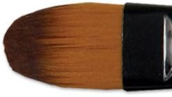 Creative Mark Ebony Splendor Long-Handled Synthetic Sable Paint Brush, Filbert # 10, Teijin Multi-Filament Hair, Handcrafted Synthetic Paint Brushes for Acrylic Painting, Watercolor Painting and More