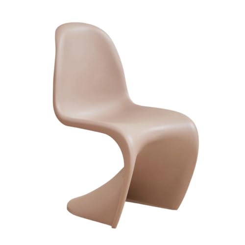 Giawkcaダイニングテーブルと椅子 スタッキングチェア、モダンなS字型の椅子、一体型の背もたれ付きチェア、PP素材製。 (カーキ)