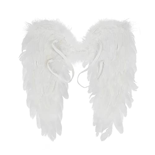 CHICTRY Halloween Feder Engelsflügel Federflügel Angel Wings Engelsflügel Weihnachten Karneval Fasching Festival Size B Weiß A One Size