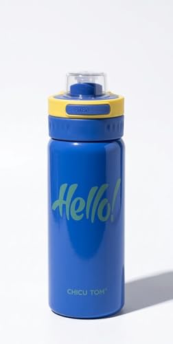 Image of Water Bottle with Straw Lid | Leakproof BPA Free Sipper Bottle for Girls and Boys | Reusable Drinking Bottle for School, Gym & Travel (600ml) (Blue)