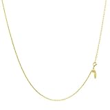 [ララクリスティー] ゴールド チェーン ネックレス 18金 K18 小豆 あずき アズキ 幅 1.5mm 約 3.7g 最長 45cm 長さ調整可能 lc97-0006