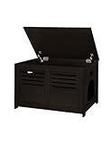 DINZI LVJ Litter Box Enclosure, Flip Top Litter Box Furniture, Good Ventilation, Hidden Cat Washroom, 27.6" L x 19.7" W x 19.7" H, Entrance Can Be on Left/Right, Wooden Cat House, Espresso