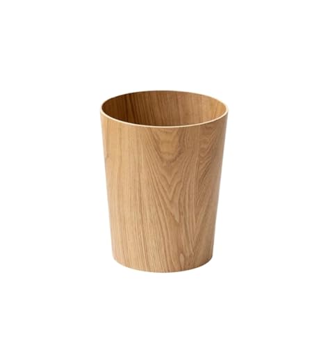 Caneca de basura de madera natural con tapa basculante 10 L