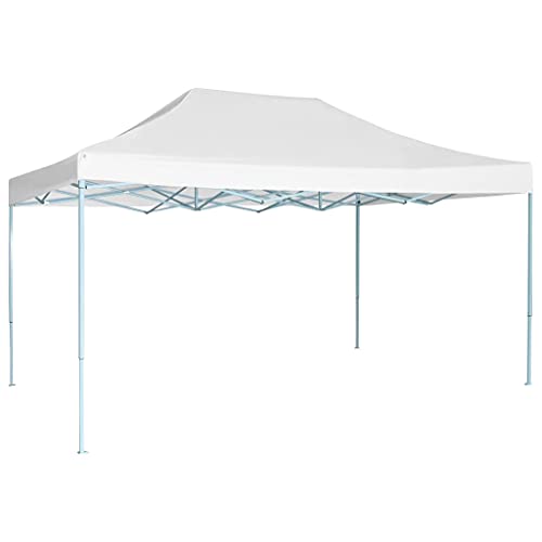 Pérgola para terraza, plegable, 3 x 4,5 m, color blanco, para jardín y terraza