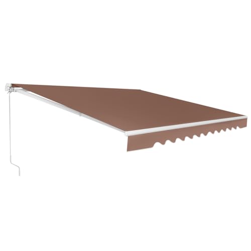 COSTWAY Store Banne de Manuel Rétractable de 3 x 2,5M Angle Réglable 5-35°, Auvent de Terrasse avec Tissu Résistant aux UV et à l'eau Cadre en Aluminium, pour...