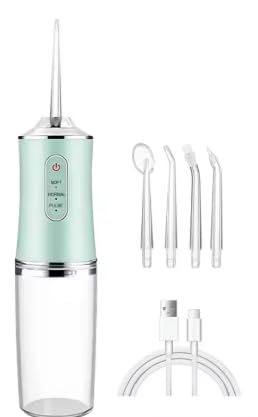 Irrigador oral 3 modos de limpieza, portátil, recargable, impermeable, cepillo de dientes eléctrico portátil, verde