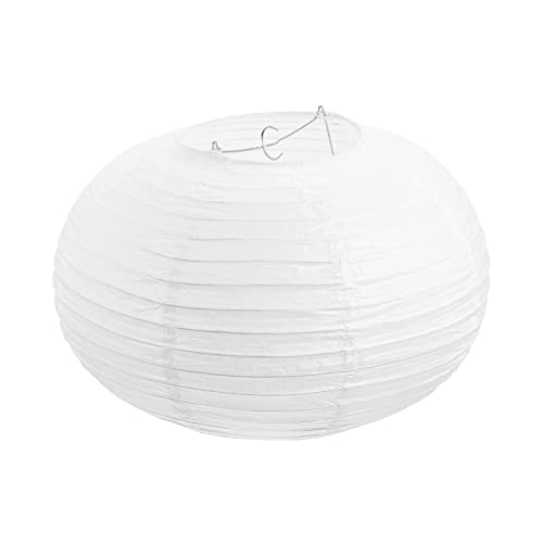 Uonlytech Paper Pendant Lamp Shade, White Round Lantern Handmade Ambient Lampshade Hanging Paper Lamp Cover for Home Pendant Lights, 30X30X19cm Wedding Decor