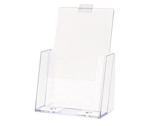 Marketing Holders 24 Pack Slatwall Brochure Holder for 5.5 Inch Wide Advertisement Materials Clear Acrylic Space Saving Literature Display Rack in Retail Stores and Offices No Assembly Required