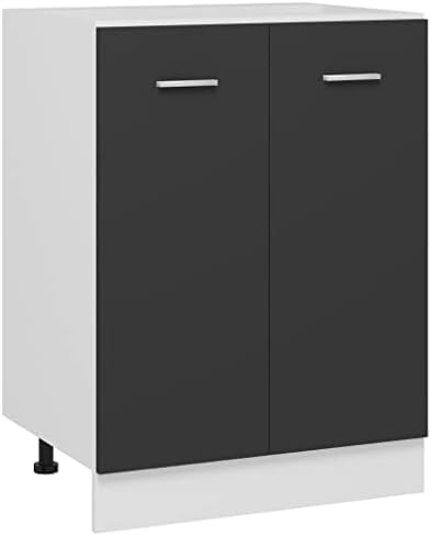 vidaXL Kitchen Cabinet Home Kitchen Equipment Indoor Furniture Appliance Tool Storage Shelf Organiser Modern Cupboard White Engineered Wood