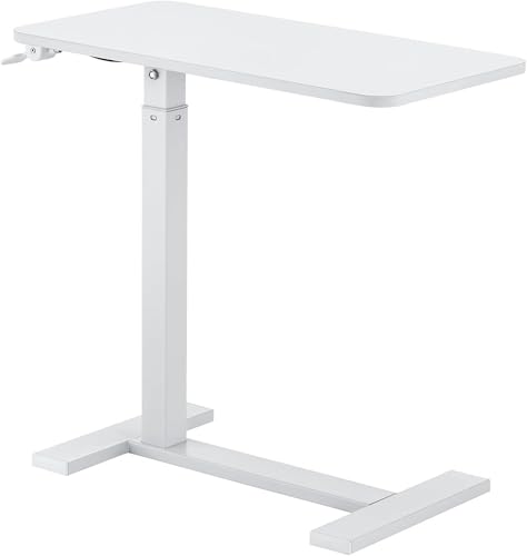 Table de lit mobile réglable et bureau d'ordinateur à roulettes pour soins et télétravail