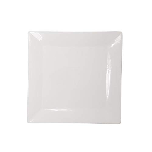 White Porcelain China Ceramic Saucer Bread Appetizer Kitchen Catering Restaurant Dinner - 10  Square White Dinner Plate (12)