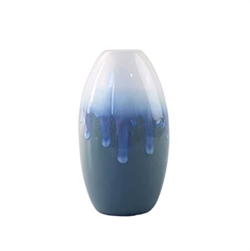 Vase céramique bleu pour fleurs sèches et compositions florales de table