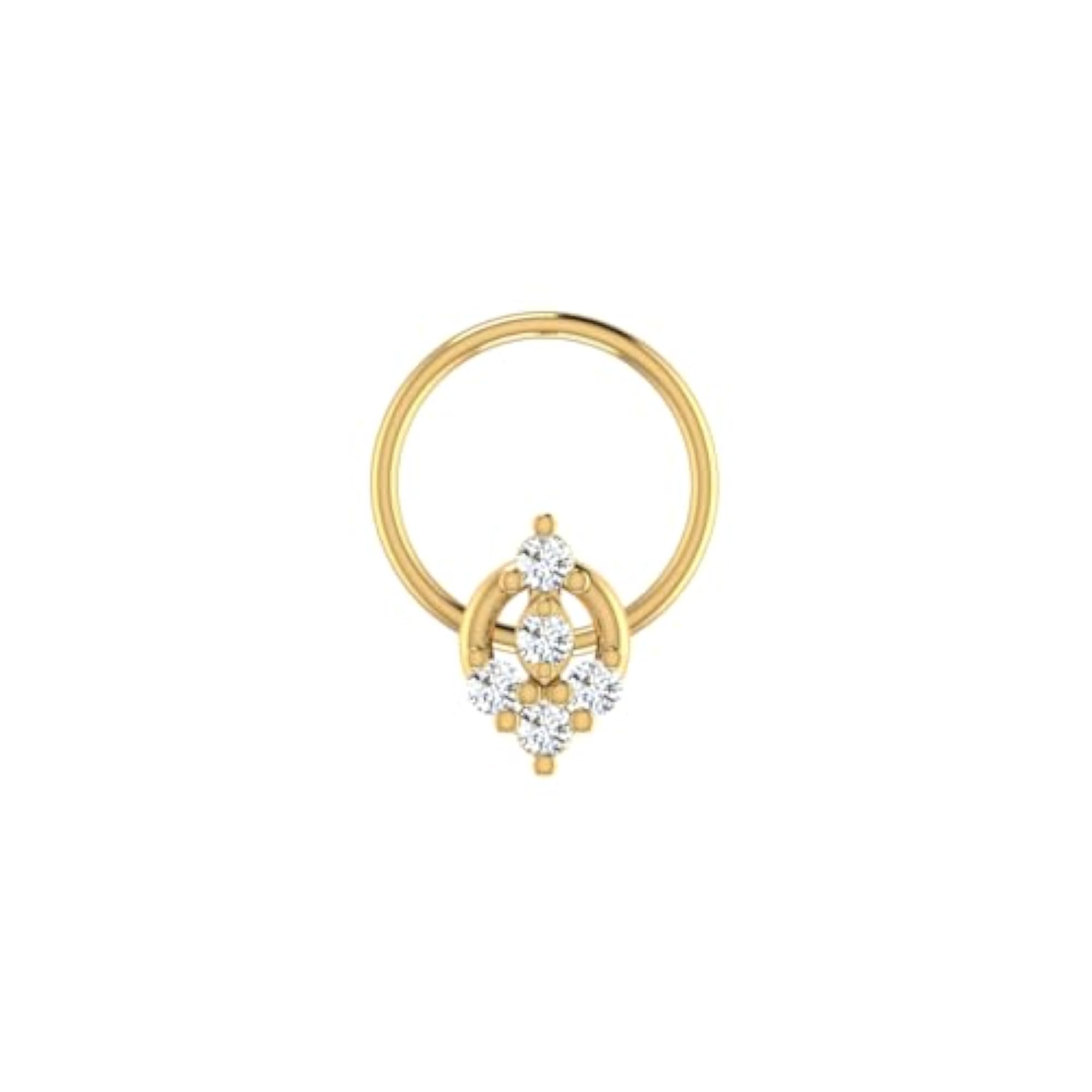 Women's 14Kt Yellow Gold Stud Nosering, Classic