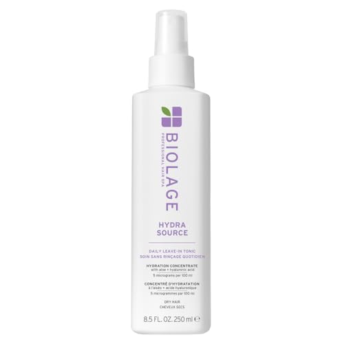 Biolage Hydra Source Daily Leave-In Tonic - Moisturizes & Detangles For Dry Hair Infused with Micro-Filtered Aloe Vera & Fermented Hyaluronic Acid Vegan & Paraben-Free 8.5 Fl Oz