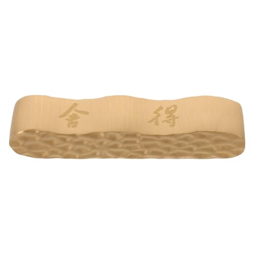Presse-papier rectangulaire en laiton et son repose-pinceau de bureau zen