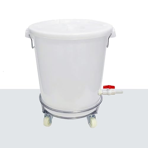 Tonneau de collecte d'eau de pluie avec support, tambour de rangement en plastique avec couvercle et roulettes, solution de stockage d'eau extérieure