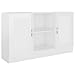 Produktbild vidaXL Sideboard 2 Fächer 2 Türen Kommode Anrichte Beistellschrank Mehrzweckschrank Standschrank Schrank Hochglanz-Weiß 120x30,5x70cm Holzwerkstoff