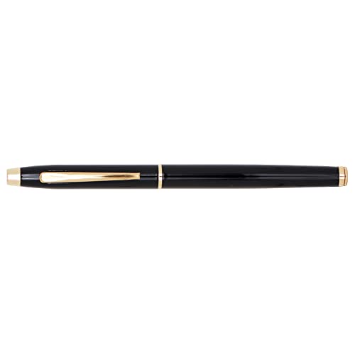 Image of Personalised Metal Pen with Name, Logo, Pack of 1 (Gold Black Cap)