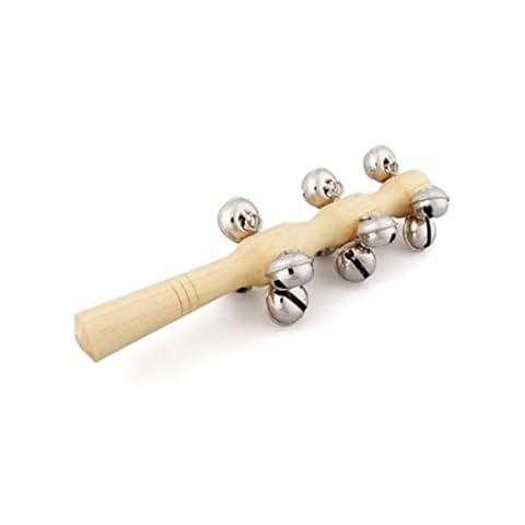 apofly Kinder Holzstock 13 Jingle Bell Holz Handschüttelt Bell Instrument Rasseln Spielzeug Cover
