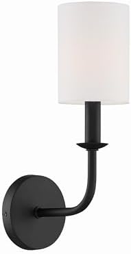 Crystorama Bailey 1 Light Matte Black Sconce