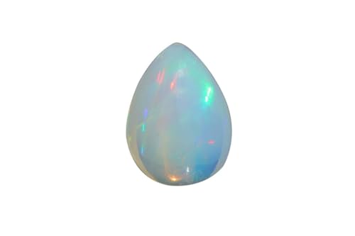 Opale de feu éthiopienne cabochon poire 11.9mm pierre précieuse naturelle 2.28 Cts