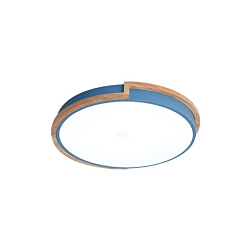 Plafondnier en bois bleu de 33 cm pour éclairer une chambre